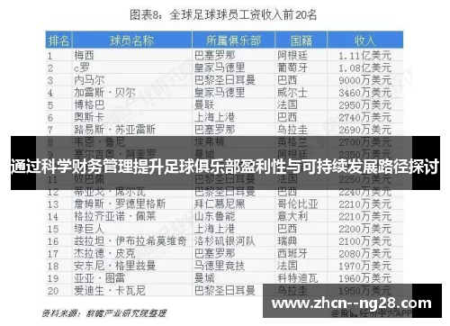 通过科学财务管理提升足球俱乐部盈利性与可持续发展路径探讨